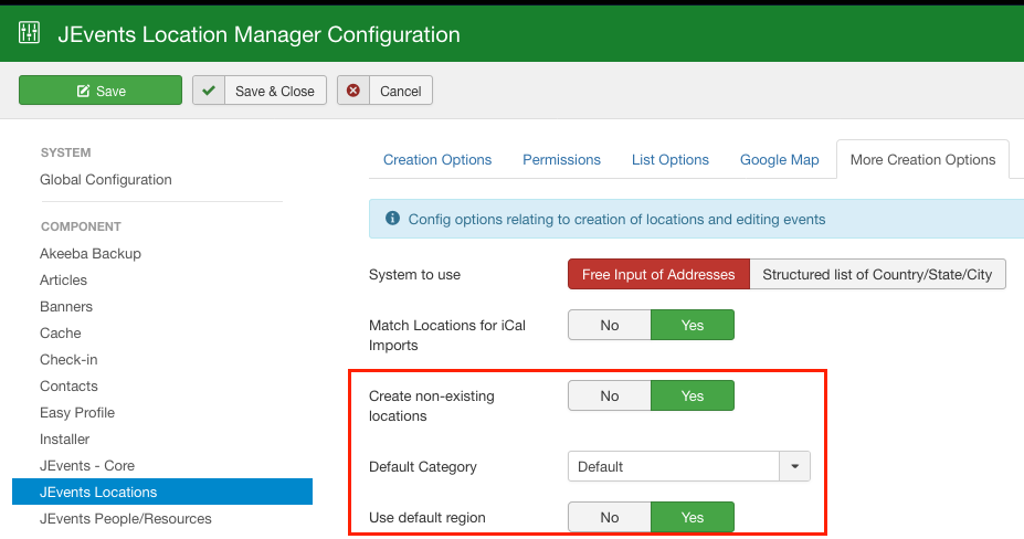 New options for Matching locations on import